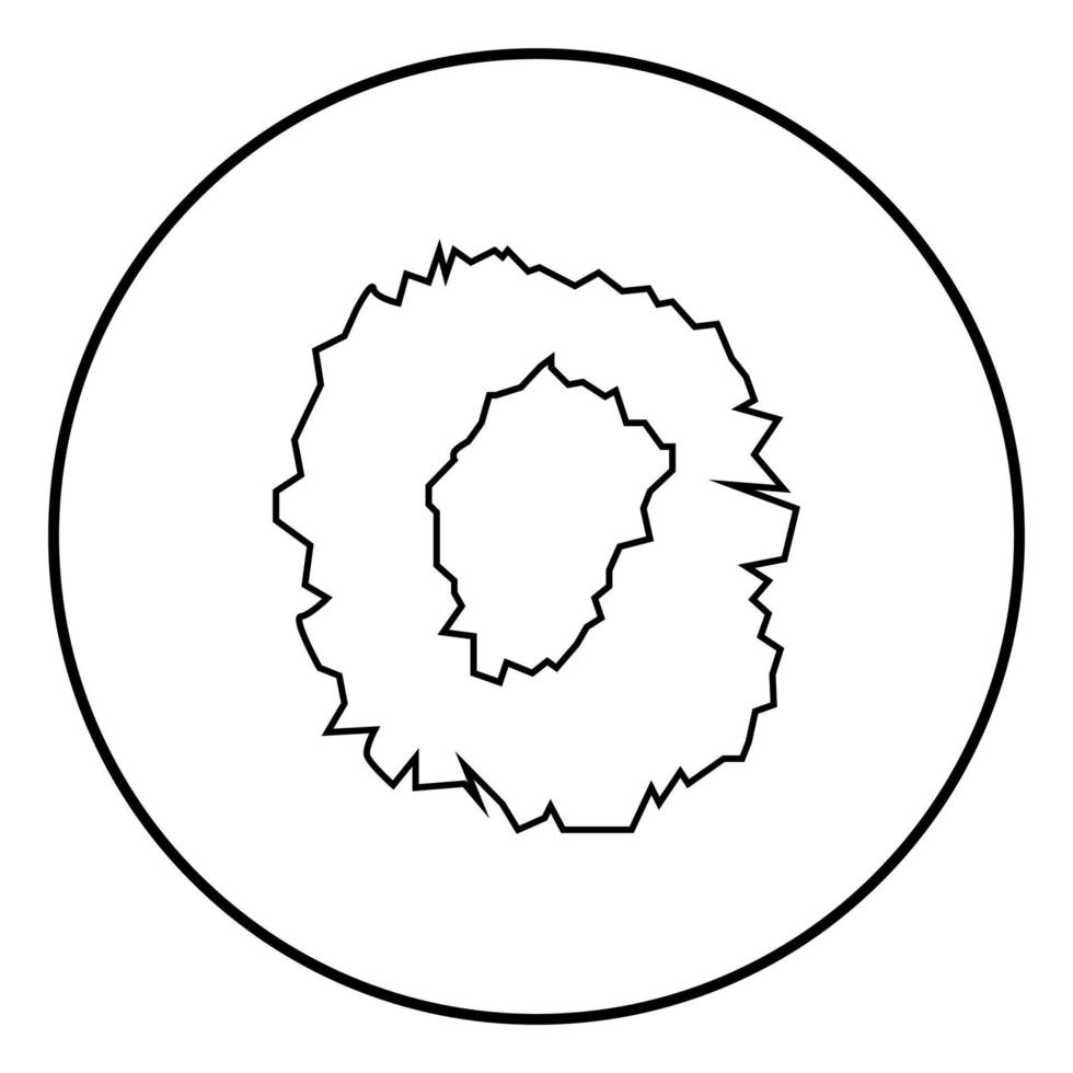 trou dans la surface icône couleur noire en cercle rond vecteur