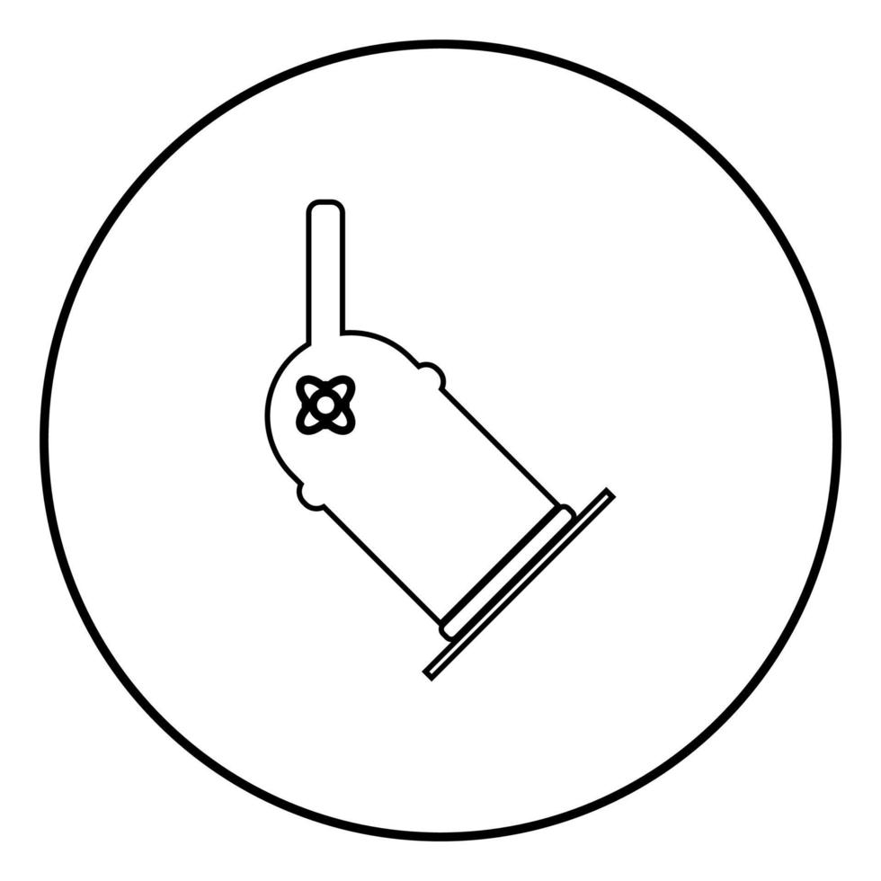 icône de projecteur de lumière couleur noire en cercle rond vecteur