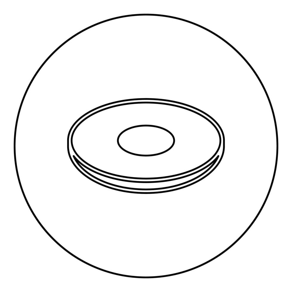 symbole électrique type surfaces de cuisson signe ustensile destination panneau icône en cercle contour rond illustration vectorielle de couleur noire image de style plat vecteur