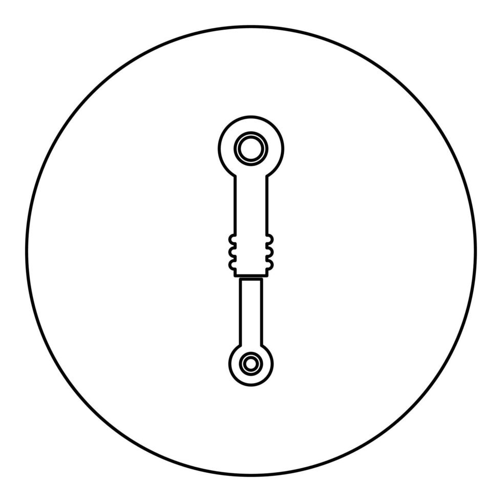 icône de suspension d'amortisseur en cercle rond illustration vectorielle de couleur noire image de style de contour solide vecteur