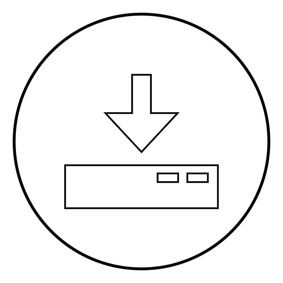 télécharger sur l'icône du serveur de couleur noire en cercle rond vecteur