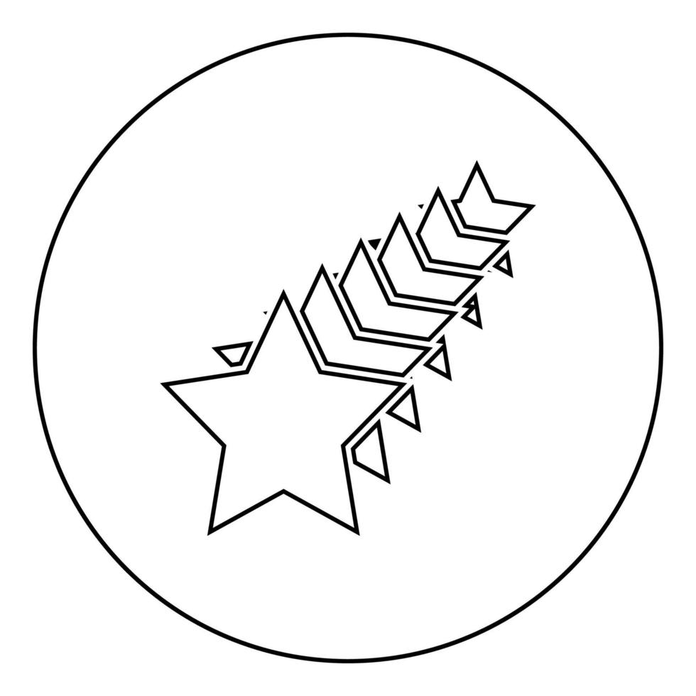 icône de concept étoile six étoiles en cercle contour rond illustration vectorielle de couleur noire image de style plat vecteur