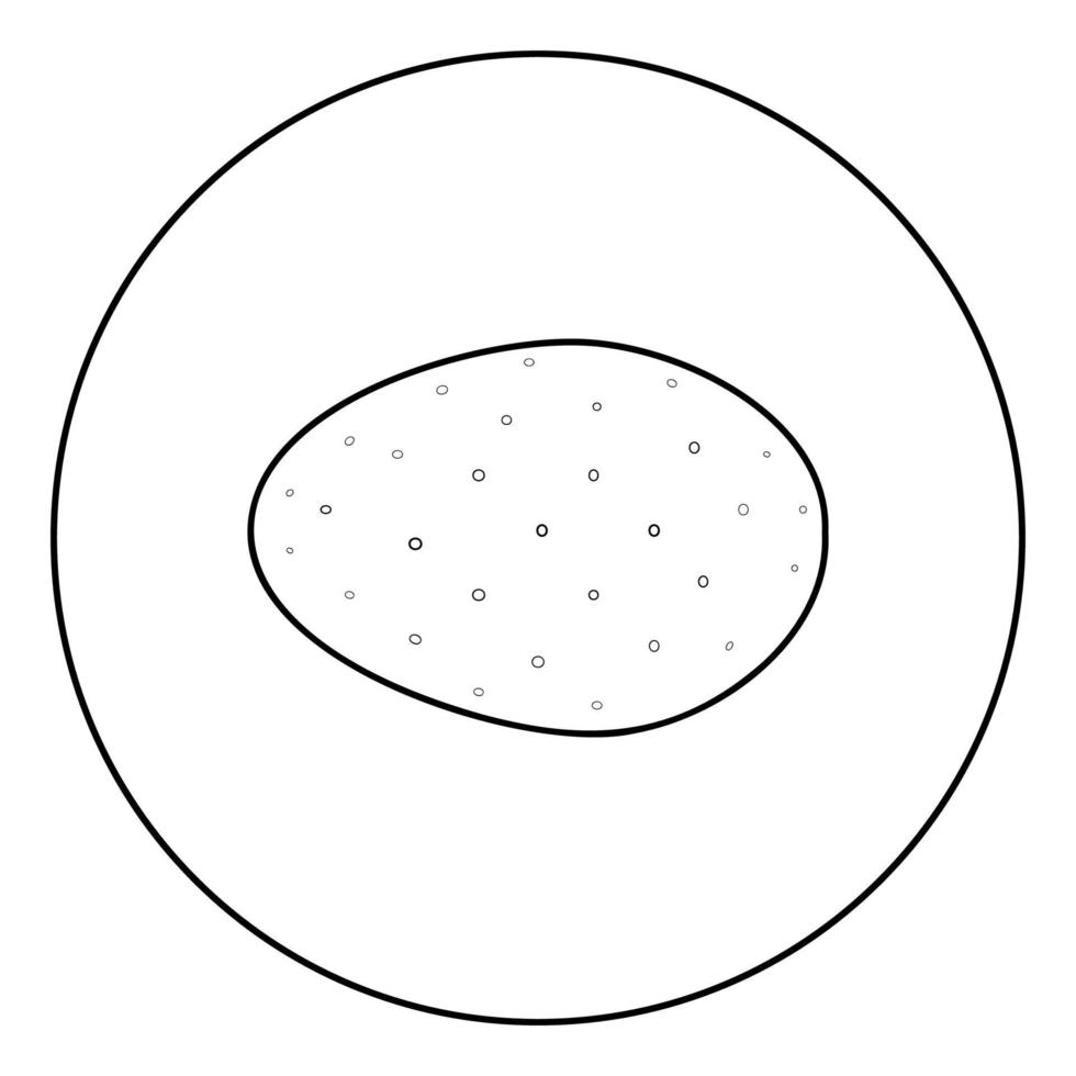 icône de légume de pomme de terre en cercle contour rond illustration vectorielle de couleur noire image de style plat vecteur