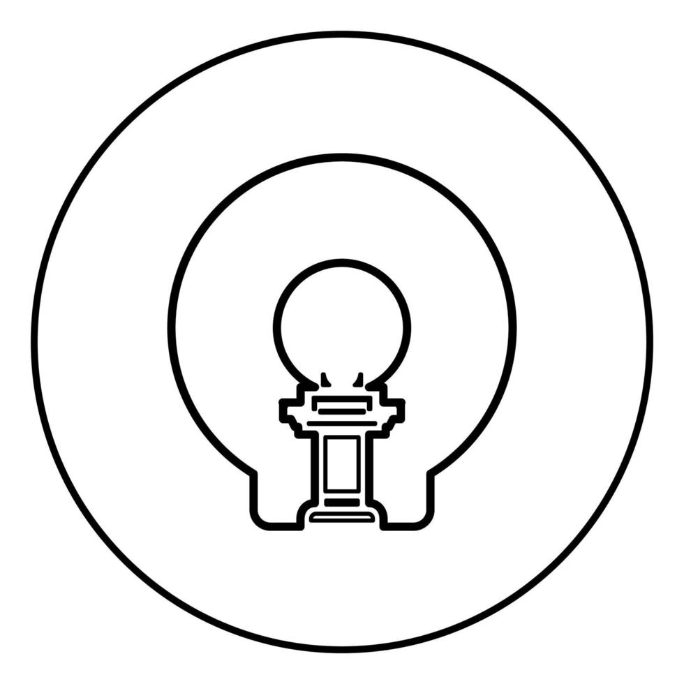 icône de diagnostic irm dans l'illustration vectorielle de contour de cercle vecteur