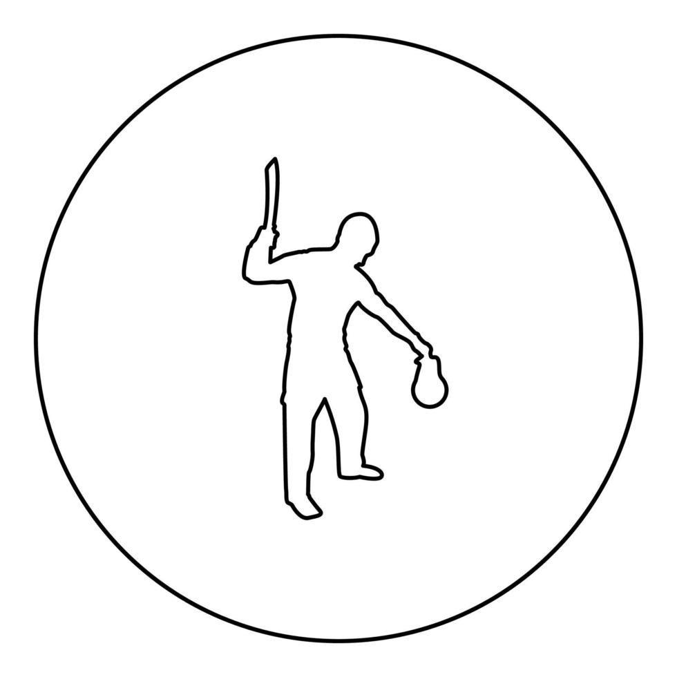 homme, à, épée, machette, froid, armes, dans, main, militaire, homme, soldat, militaire, dans, positions, chasseur, à, couteau, combat, poses, fort, défenseur, guerrier, concept, armes, stand, tenue, chose, silhouette, dans vecteur