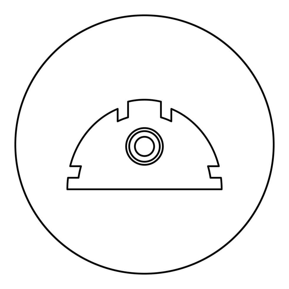 casque pour icône de casque de sécurité dans la construction en cercle autour de l'illustration vectorielle de couleur noire image de style de contour solide vecteur