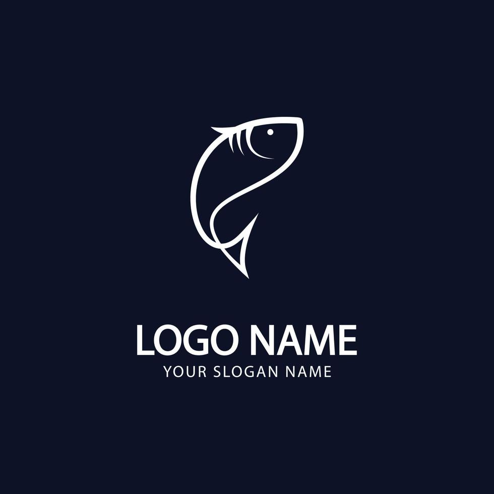 modèle de logo de poisson, création de logo de poisson simple pour entreprise ou restaurant vecteur