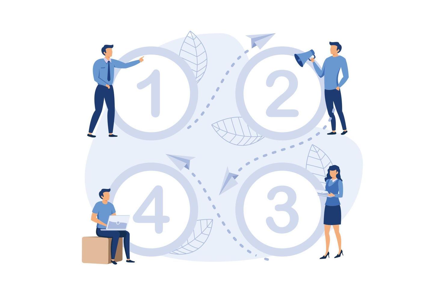 infographie des options de numéro de cercle, peut être utilisée pour la mise en page du flux de travail, le diagramme, la présentation, la conception Web, le concept d'entreprise avec 4 options, étapes ou processus illustration moderne de conception plate vecteur