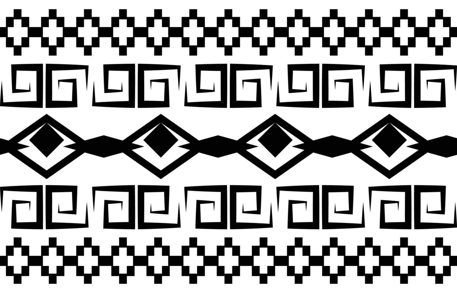 conception de motifs géométriques ethniques abstraits tribaux noirs et blancs pour le fond ou le papier peint.illustration vectorielle pour imprimer des motifs de tissus, des tapis, des chemises, des costumes, des turbans, des chapeaux, des rideaux. vecteur