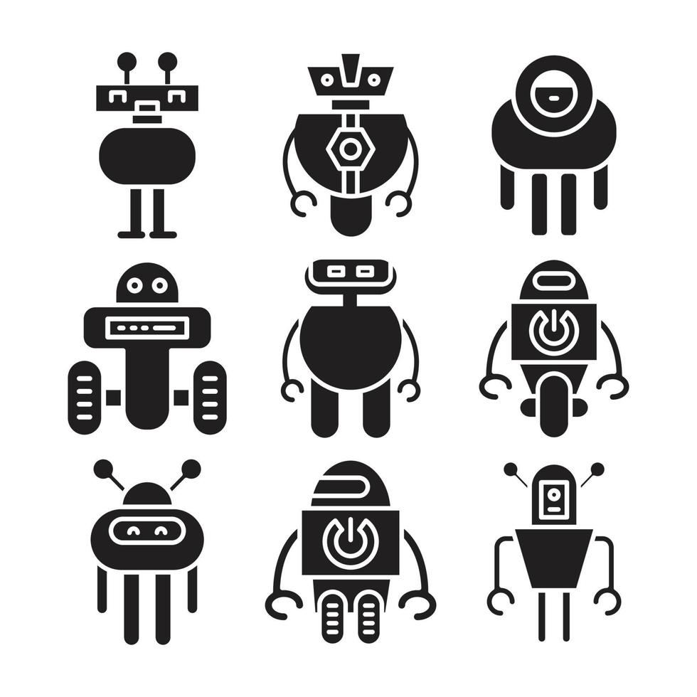 icônes cyborg et robot vecteur