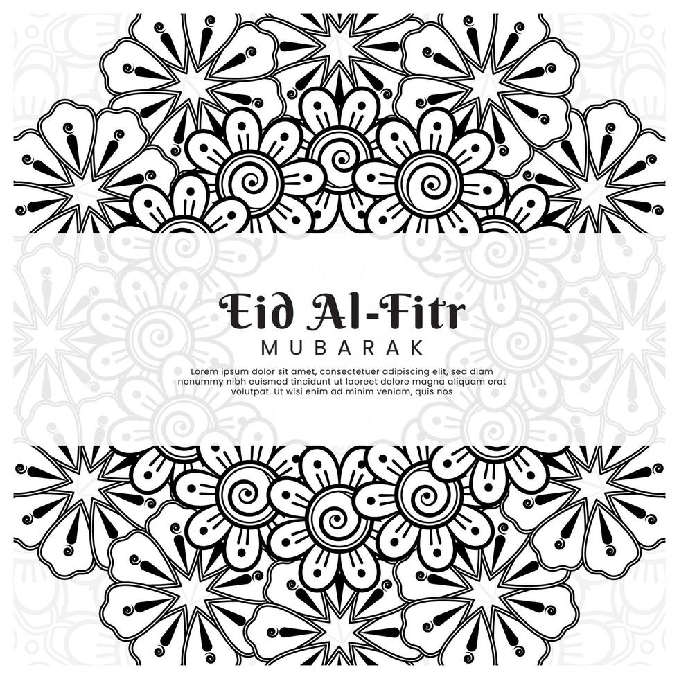 eid al-fitr avec fond de fleur de mehndi. illustration abstraite vecteur