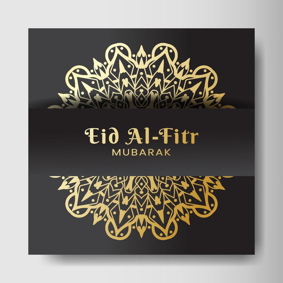 eid al-fitr avec fond de mandala. conception pour votre date, carte postale, bannière, logo. vecteur