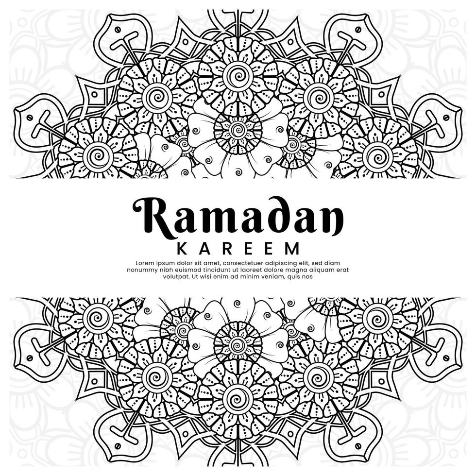 ramadan kareem avec fond de fleur de mehndi. illustration abstraite vecteur