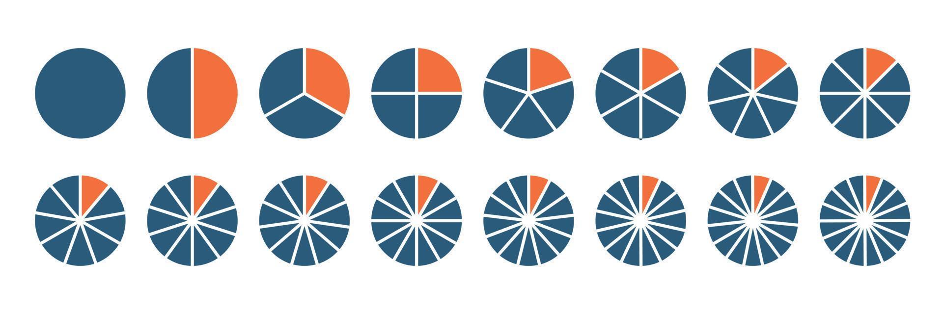 ensemble d'informations graphiques circulaires. forme simplement des pièces. illustration vectorielle vecteur