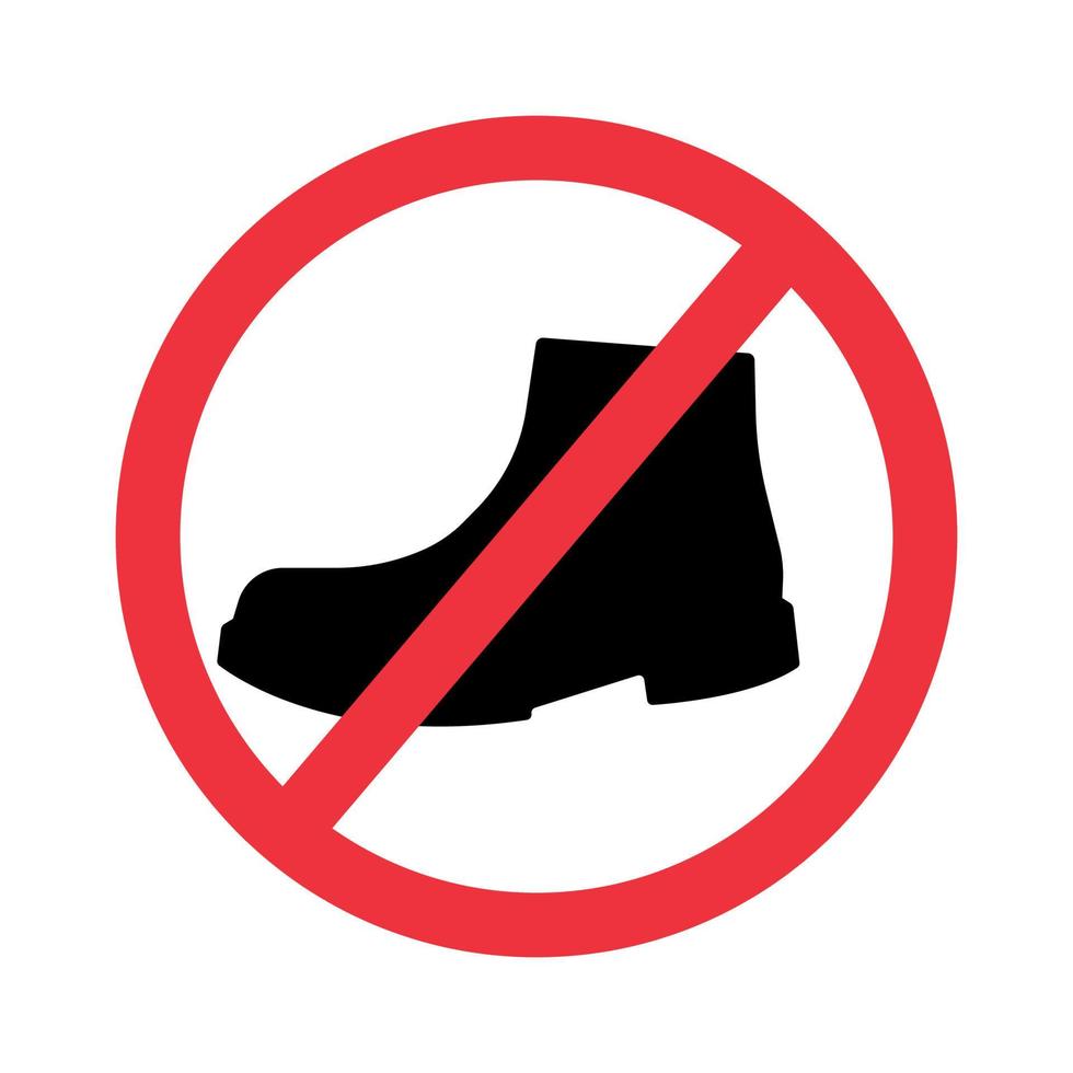 signe interdit aux hommes. pas pour les hommes, symbole stop. icône de chaussures pour hommes. panneau d'interdiction rouge. illustration vectorielle vecteur