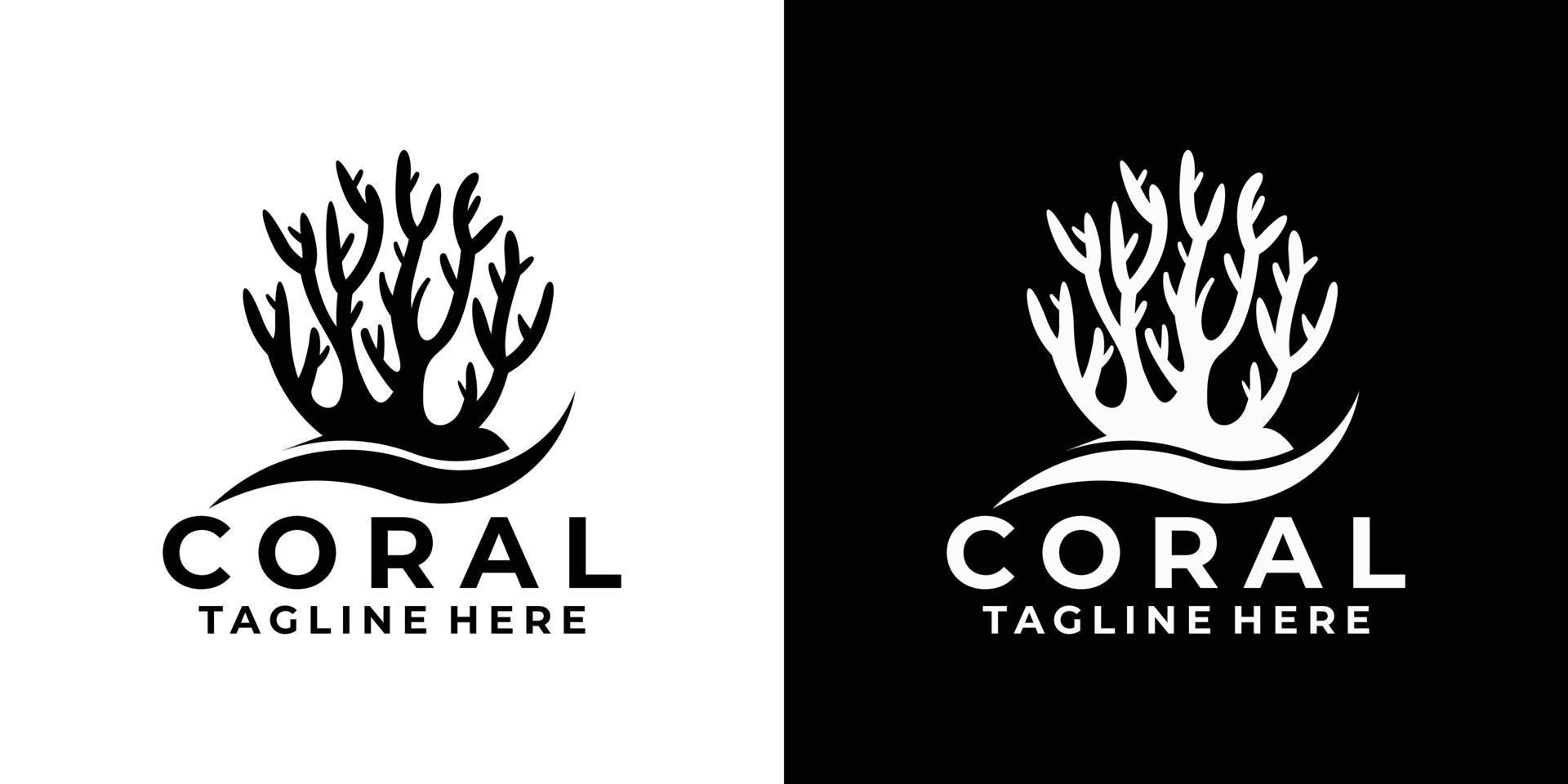 vecteur d'icône de logo de corail isolé
