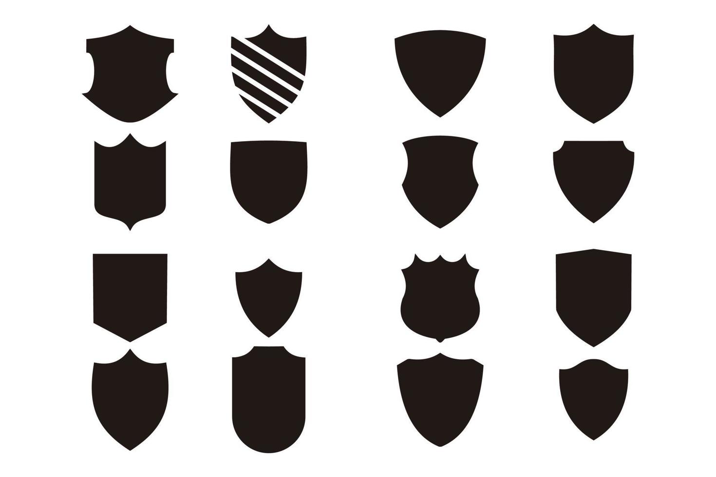 silhouette bouclier logo icône vecteur isolé