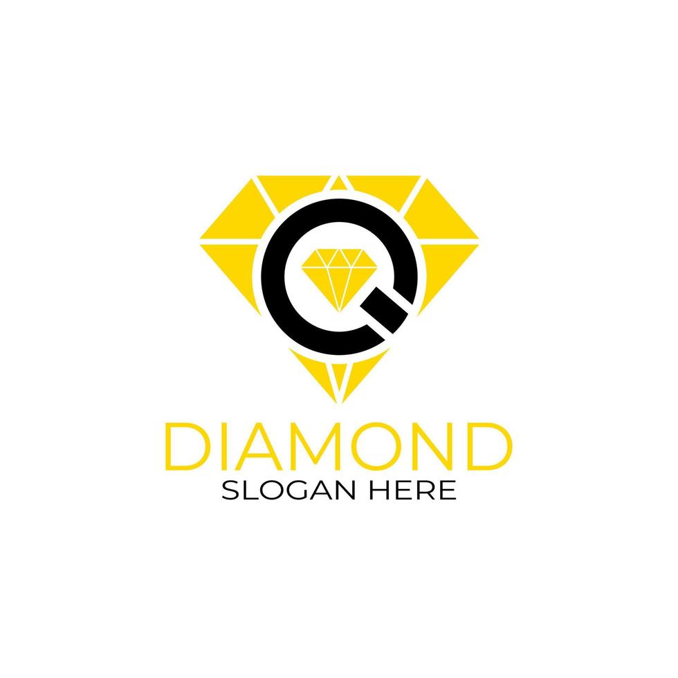 création de logo lettre q diamant. concept de design, logos, logogramme, modèle de diamant de logotype vecteur