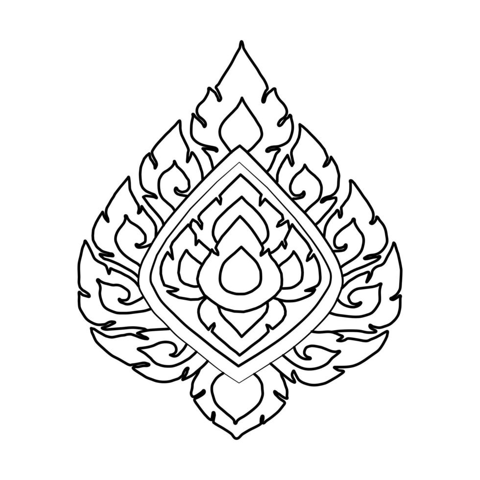 conception de jeu d'icônes vectorielles thaïlandaises kanok, art thaïlandais vecteur