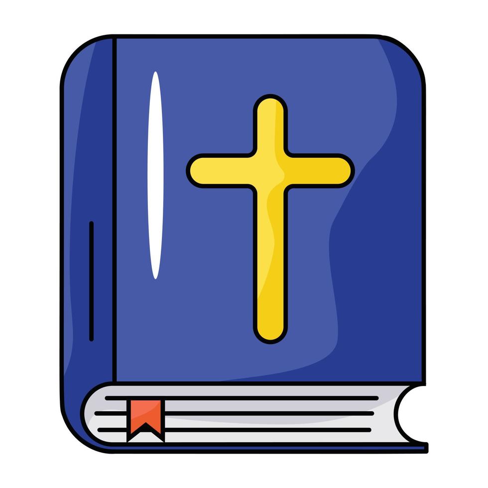conception d'icône plate premium de la bible vecteur