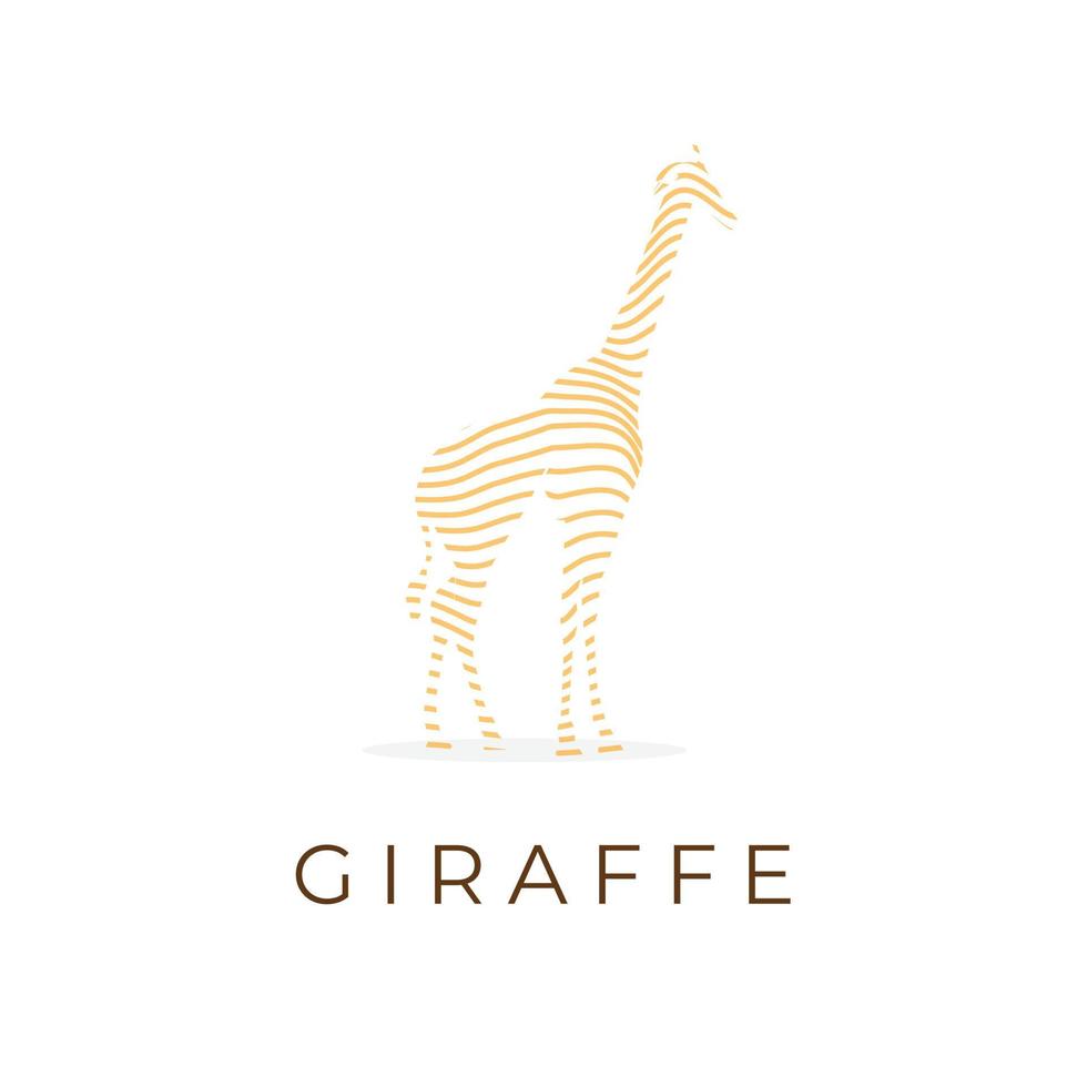 logo abstrait illustration ligne jaune formant une girafe vecteur