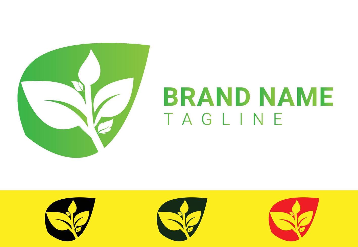 modèle de conception de logo et d'icône de feuille verte créative vecteur