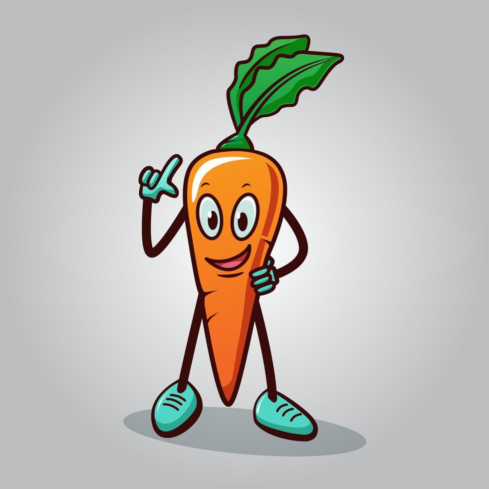 illustration vectorielle, mascotte de carotte mignonne vecteur