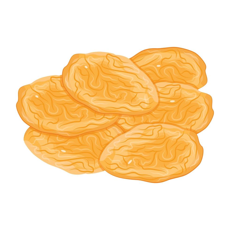 découvrez cette délicieuse icône plate d'abricot séché vecteur