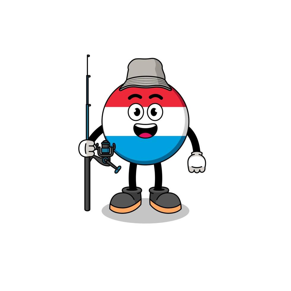 mascotte illustration de pêcheur luxembourgeois vecteur