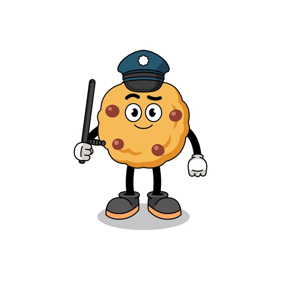 illustration de dessin animé de la police des cookies aux pépites de chocolat vecteur