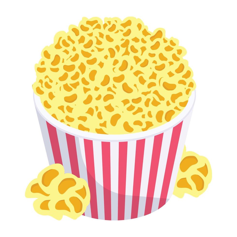 procurez-vous cette icône isométrique de pop-corn vecteur