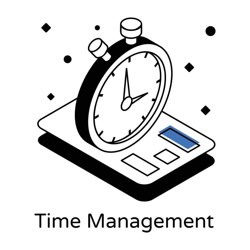 icône de gestion du temps dans la conception isométrique vecteur