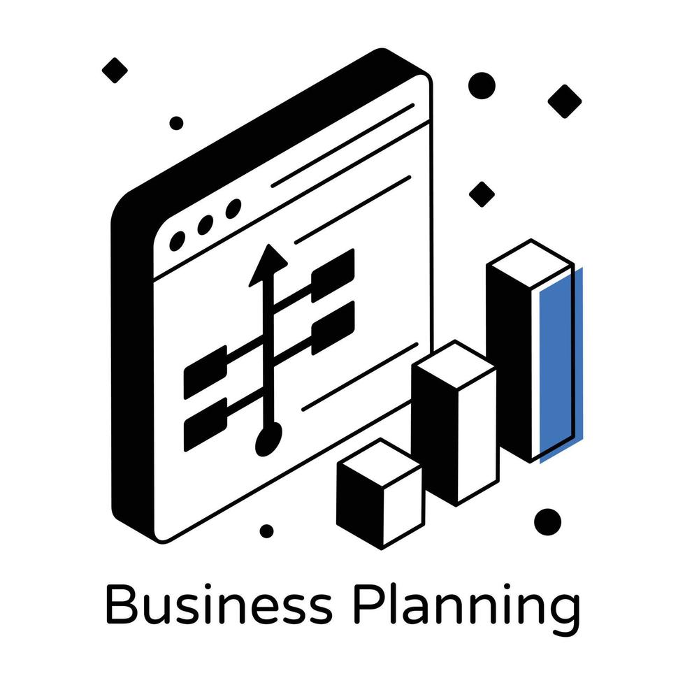 icône isométrique de la planification d'entreprise, conception modifiable vecteur