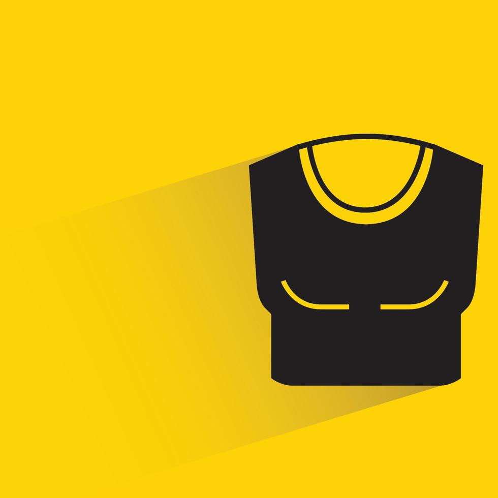 icône de chemise de sport sur fond jaune vecteur