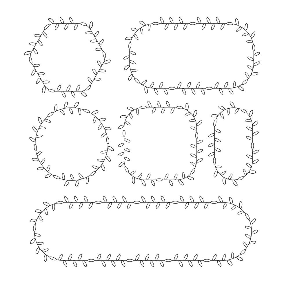 dessin au trait cadre floral vecteur