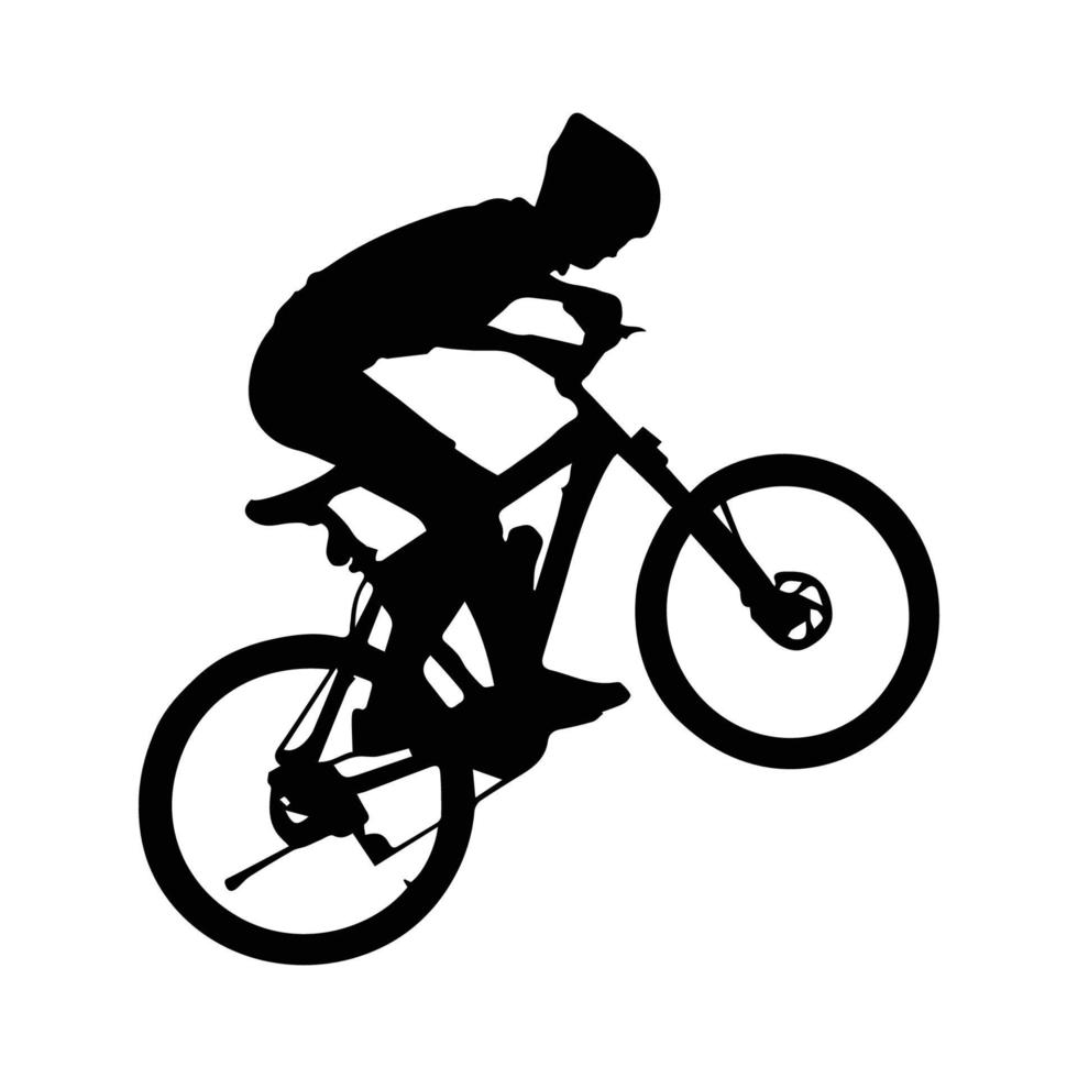 art de la silhouette cycliste vecteur