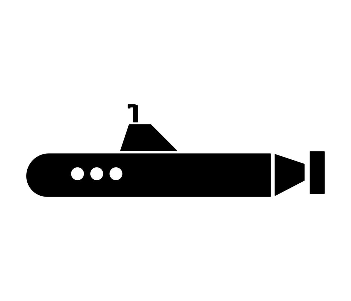 icône noire. sous-marin ou u bateau. vecteur