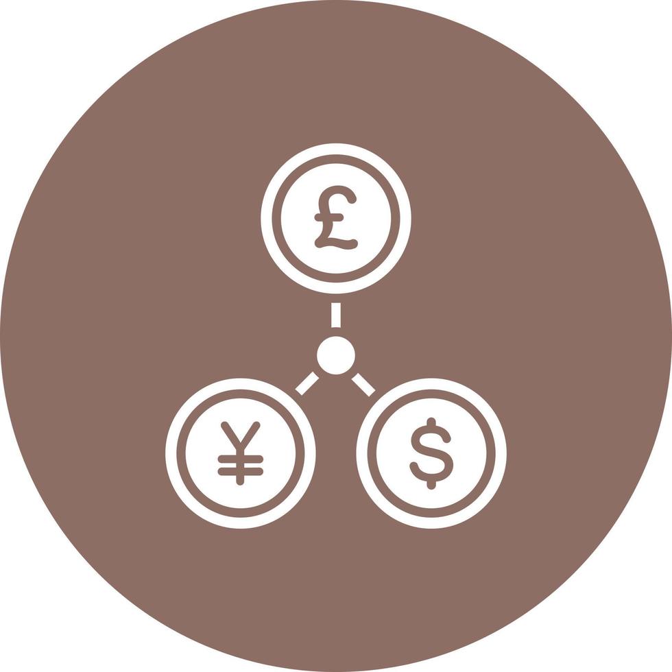 icône de fond de cercle de glyphe de monnaie vecteur