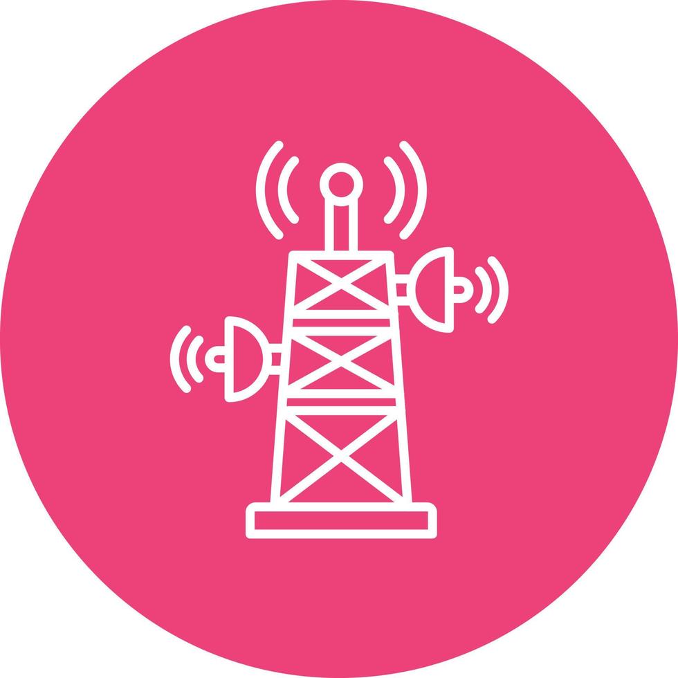 icône de fond de cercle de ligne de tour de signal vecteur