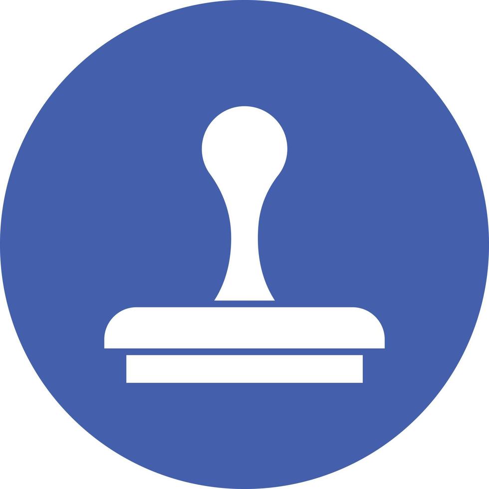 icône de fond de cercle de glyphe de timbre en caoutchouc vecteur