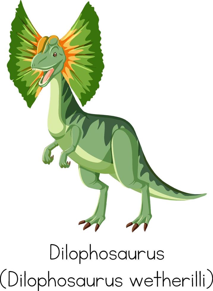 dilophosaurus de couleur verte vecteur