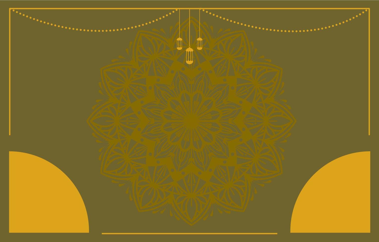 conception de vecteur de fond islamique avec décoration de mandala arabe pour la bannière du jour du ramadan kareem ou eid mubarak, muharram