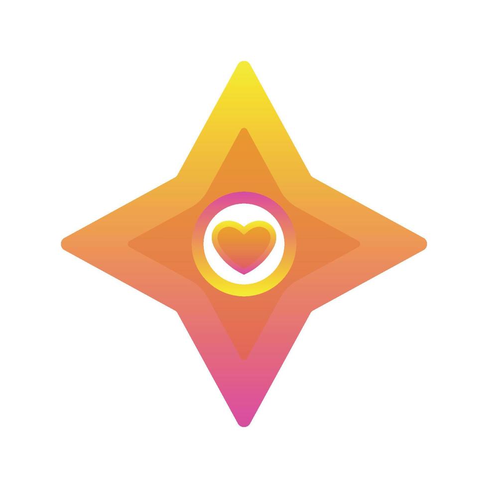 icône de modèle de conception d'élément de logo d'amour shuriken vecteur