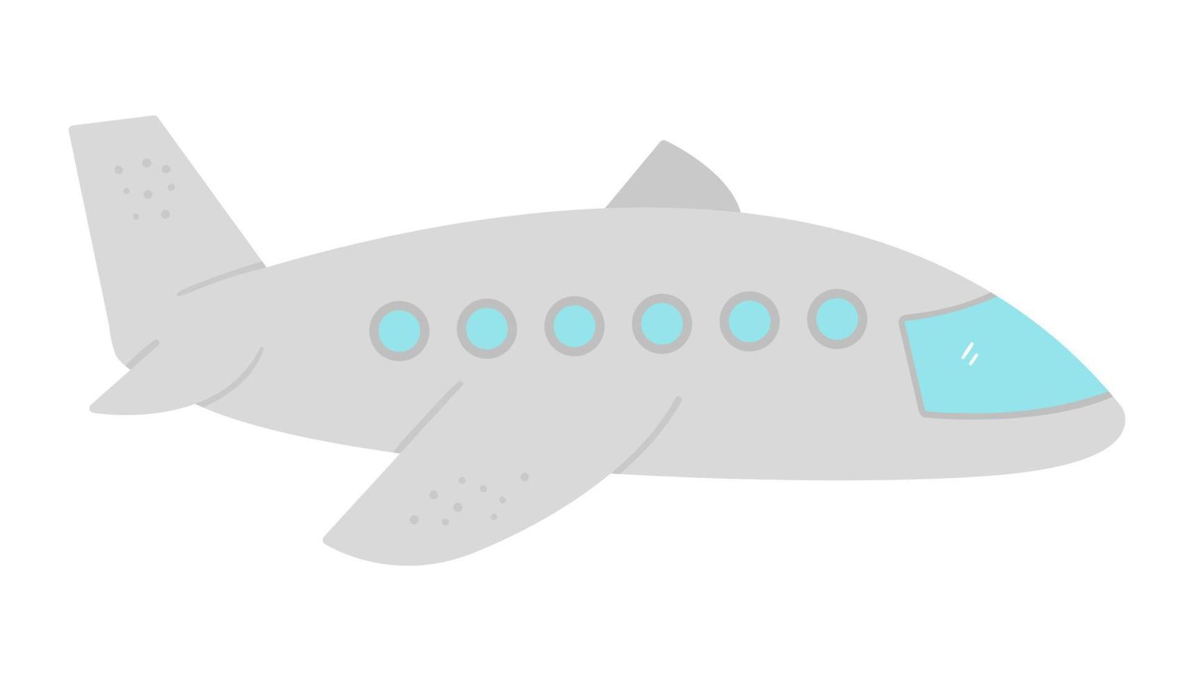 avion vectoriel isolé sur fond blanc. élément de clipart d'été. jolie illustration de transport pour les enfants. objet de plage de vacances. icône de transport plat.