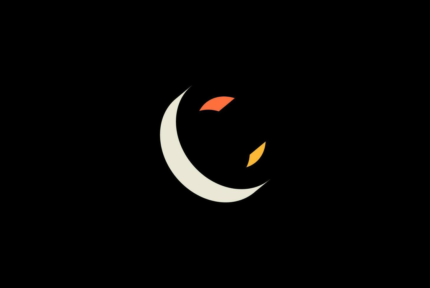 simple lettre initiale minimaliste c pour le vecteur de conception de logo de croissant de lune