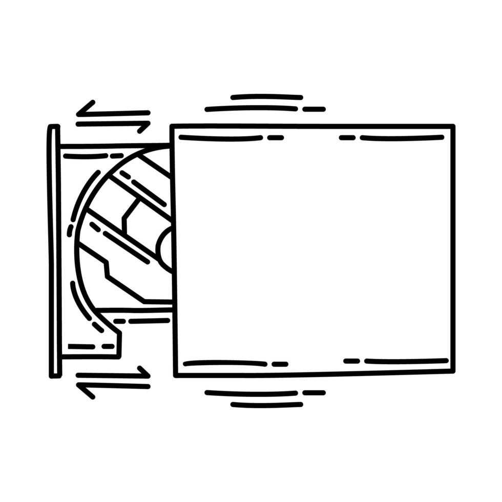 icône de lecteur de dvd rom. doodle style d'icône dessiné à la main ou contour. vecteur