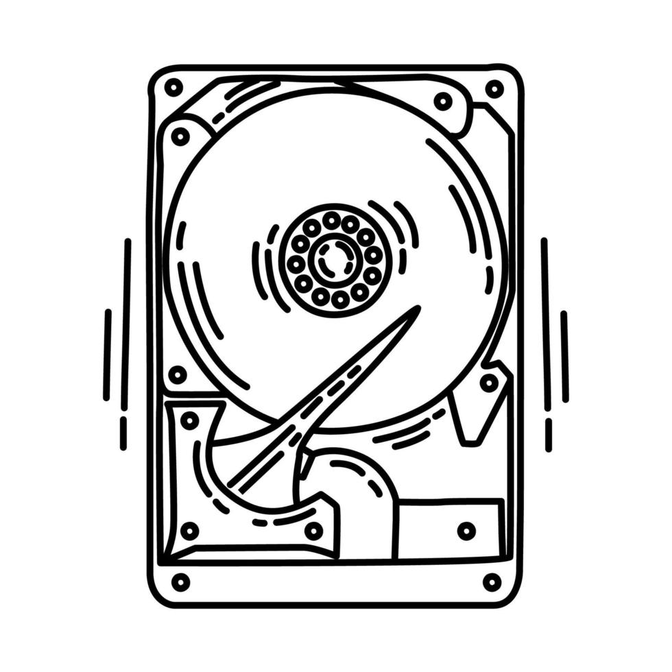 icône du disque dur. doodle style d'icône dessiné à la main ou contour. vecteur