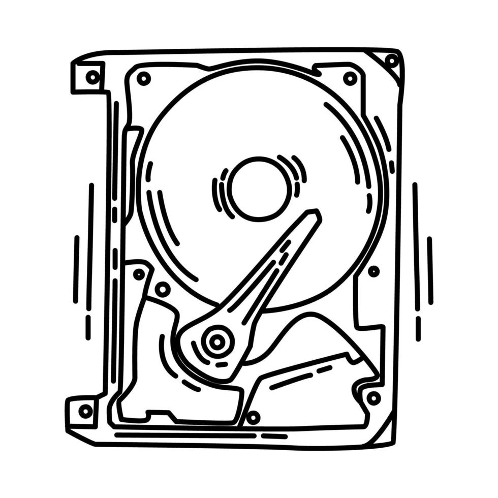 icône du microdisque. doodle style d'icône dessiné à la main ou contour. vecteur