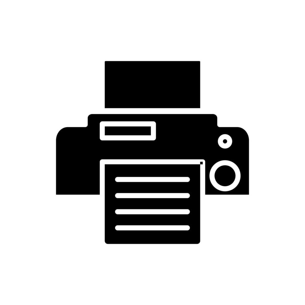 icône plate de l'imprimante de bureau de document pour les applications et les sites Web vecteur