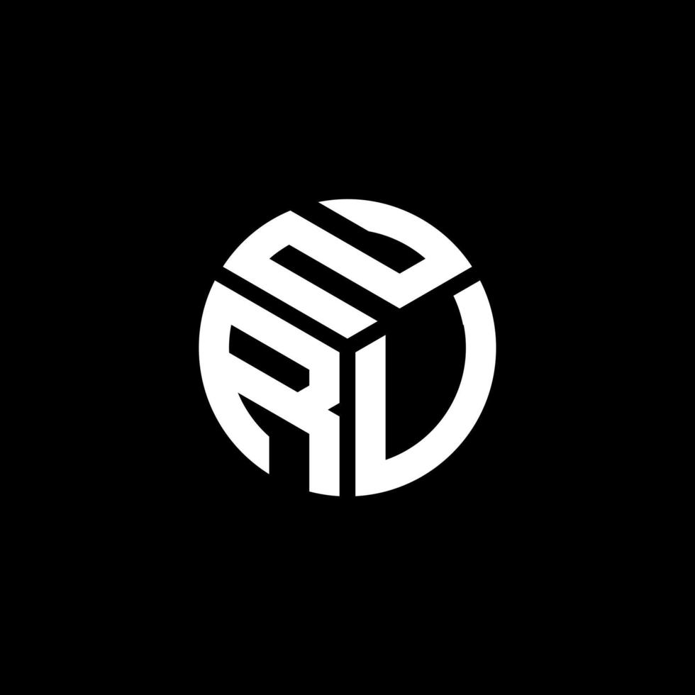 création de logo de lettre nru sur fond noir. concept de logo de lettre initiales créatives nru. conception de lettre nru. vecteur